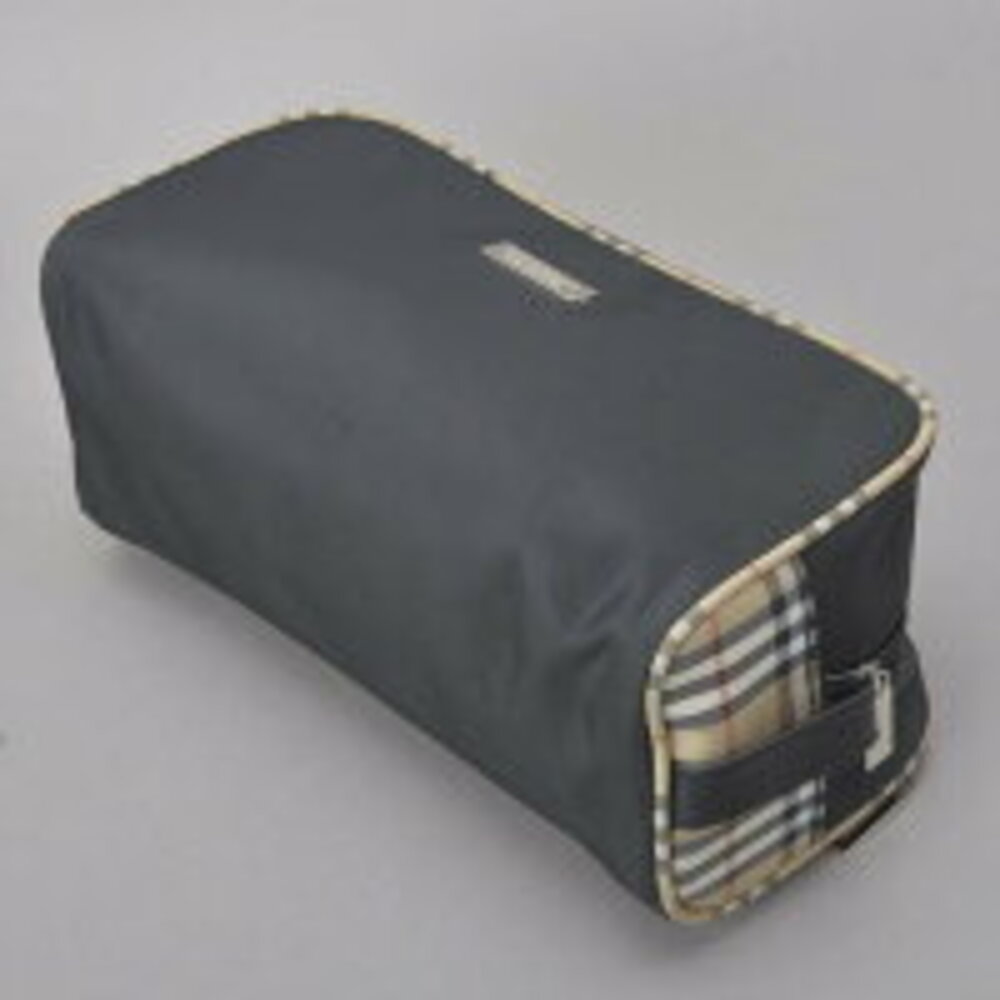 BURBERRY check pouch vanity bag black clutch multi case makeup accessories ka - Picture 6 of 10